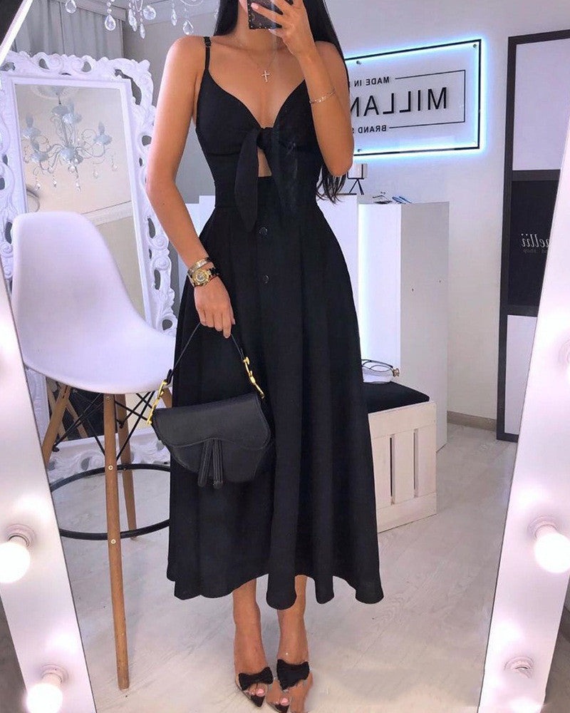 Summer Elegance Maxi Dress – White & Black